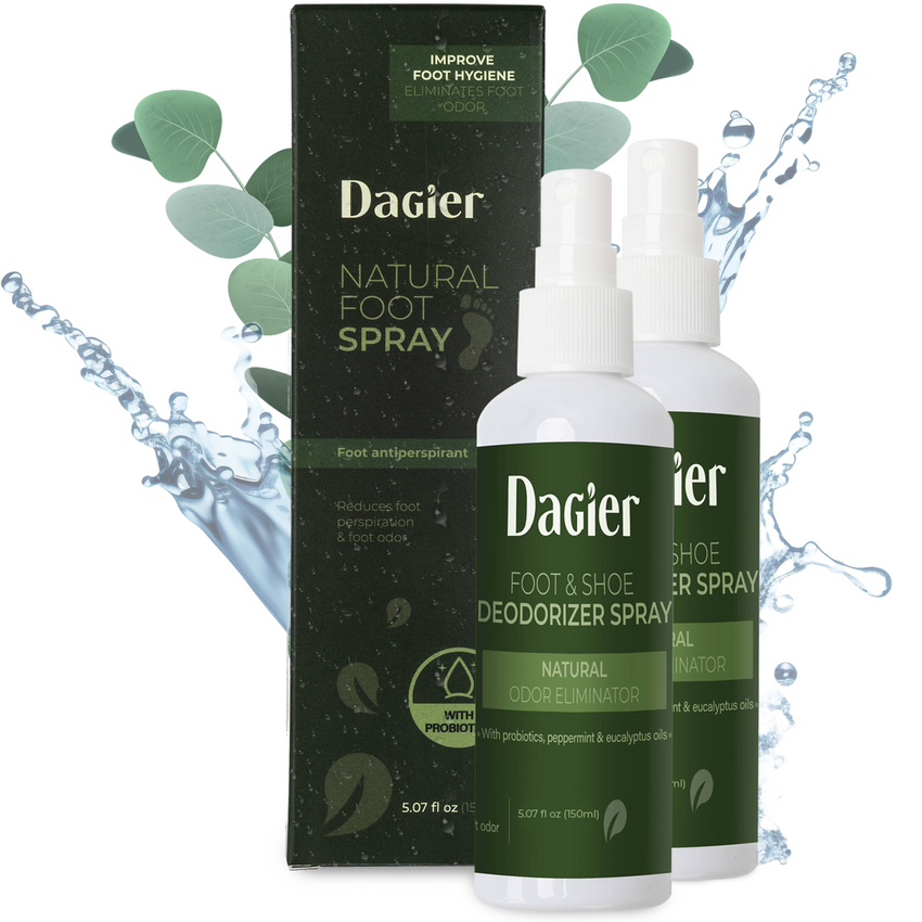 Dagier 2 Pack Natural foot deodorant for smelly feet and shoes